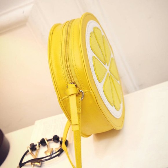 Purse handbag messenger bag yellow lemon fashion women fruit brand new - Picture 2 of 8